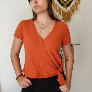 Orange Wrap Top. Madewell. With tags. Very comfy!